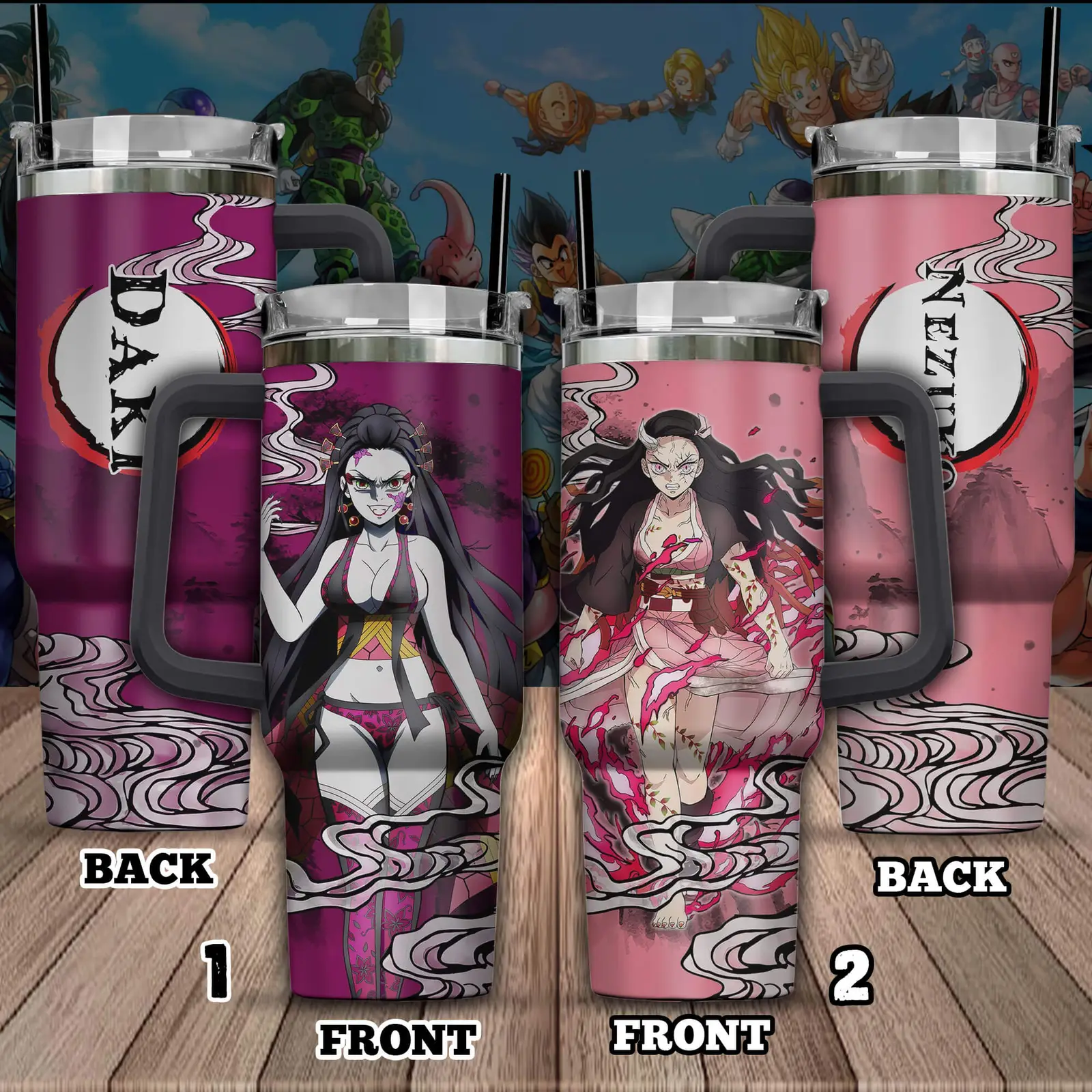 Nezuko Kamado x Daki Kimestu no Yaiba Demon Slayer Anime Custom Quencher  40oz Stainless Steel Tumblers With Handle NNA