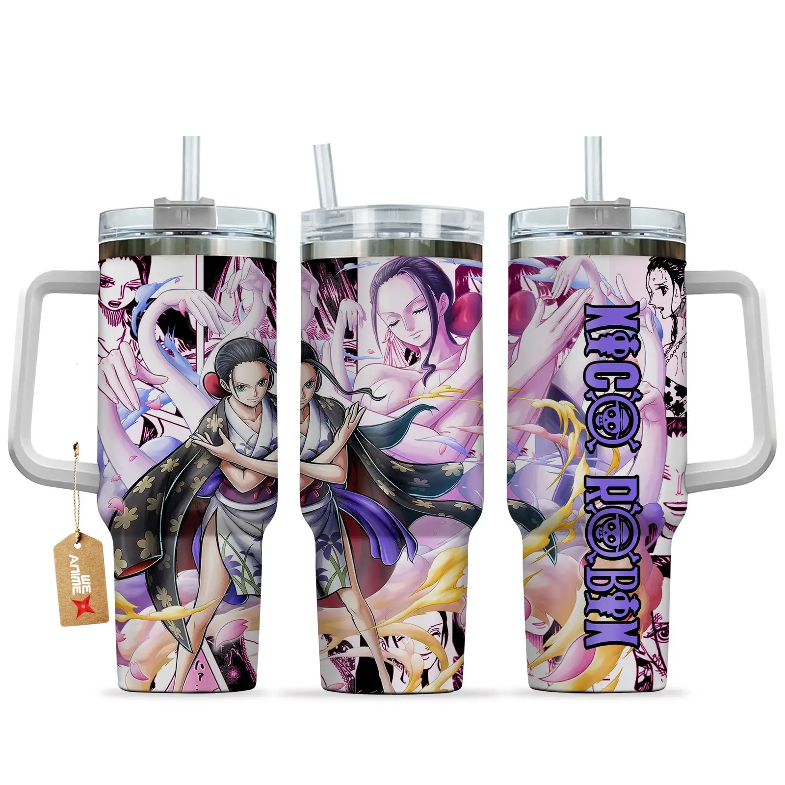 Nico Robin One Piece Anime  Custom Quencher  40oz Stainless Steel Tumbler With Handle HG