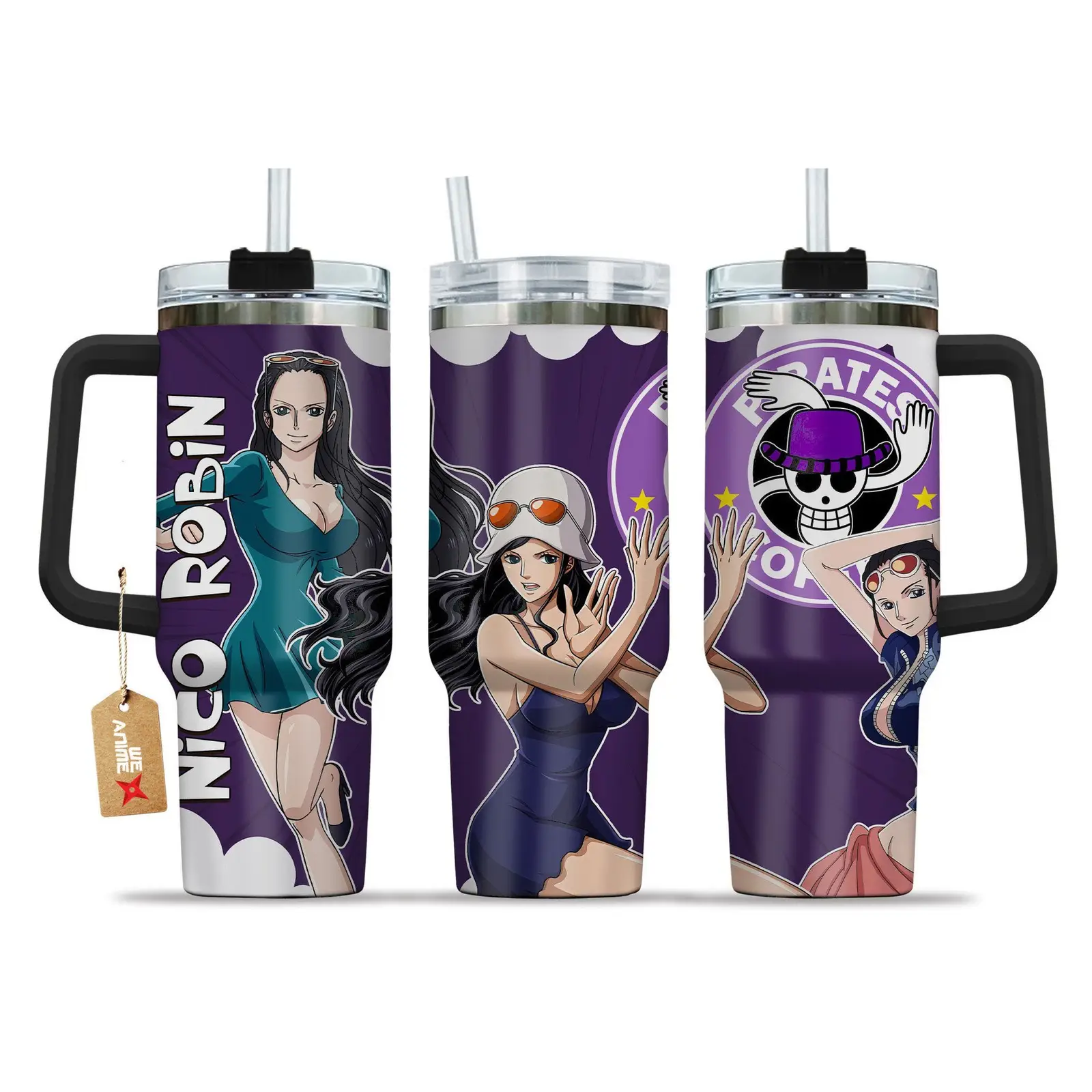 Nico Robin V2 One Piece Anime  Custom Quencher  40oz Stainless Steel Tumbler With Handle HG