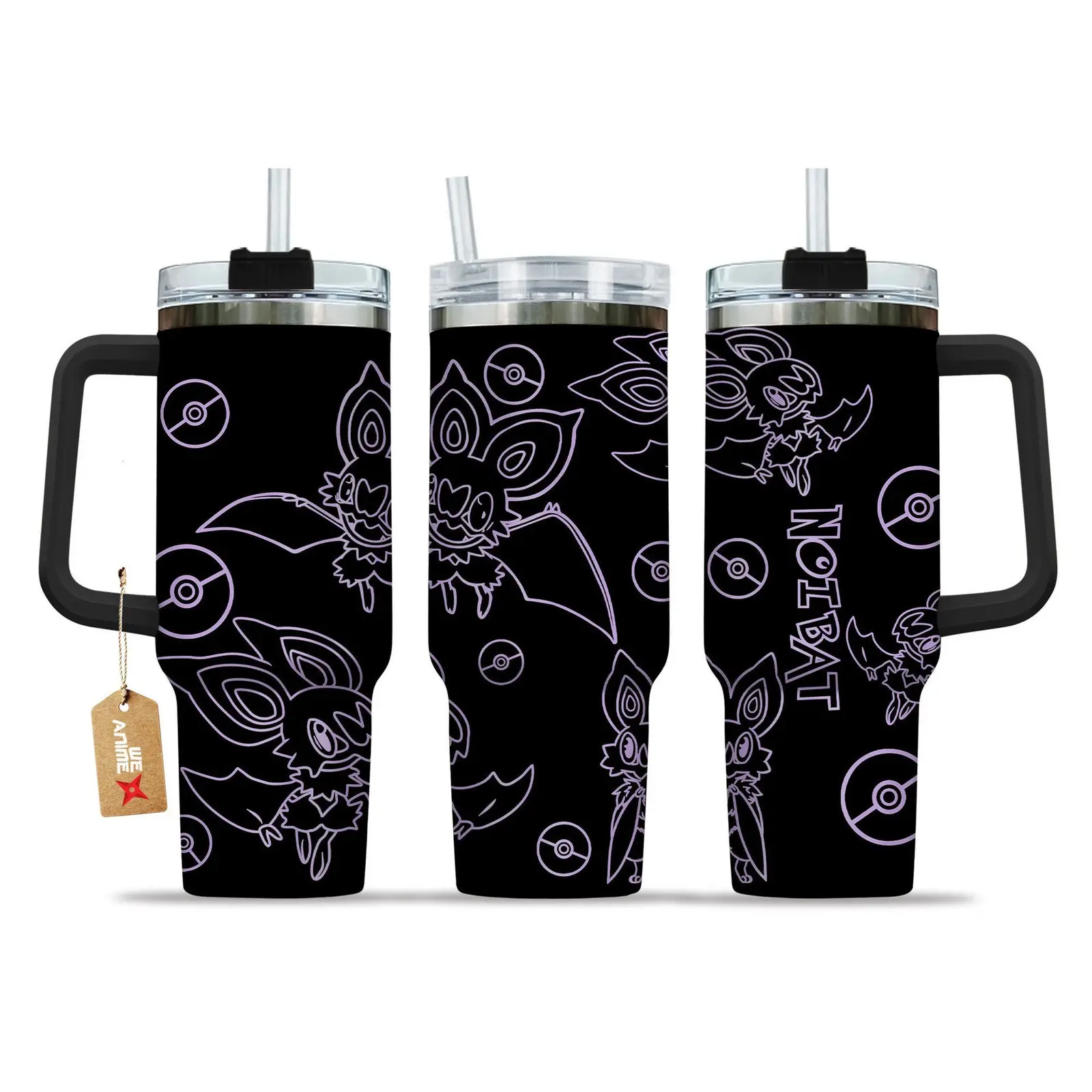 Noibat Pokemon Anime  Custom Quencher  40oz Stainless Steel Tumbler With Handle HG