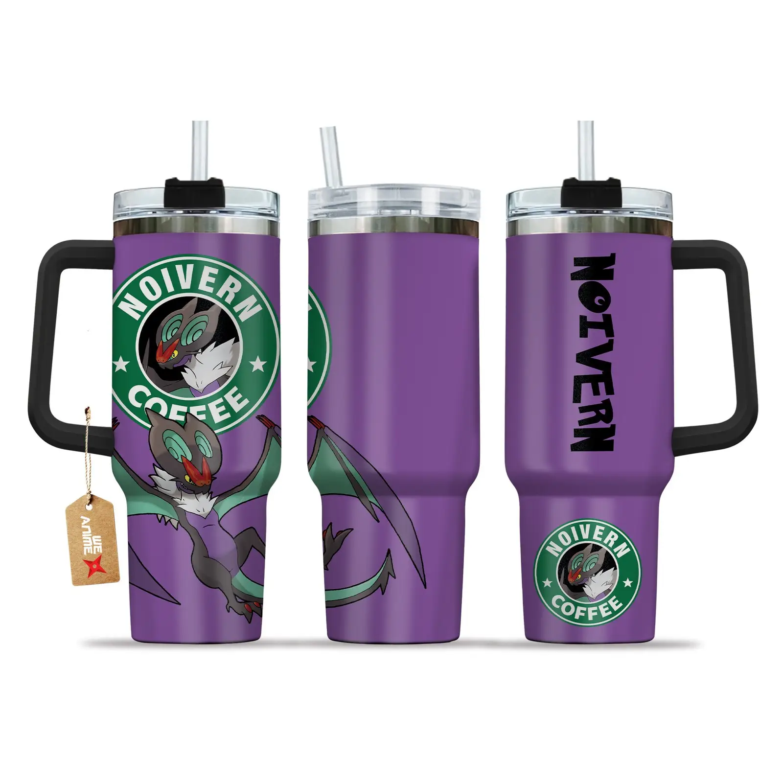 Noivern Coffee Pokemon Anime Custom   Quencher  40oz Stainless Steel Tumbler With Handle HG