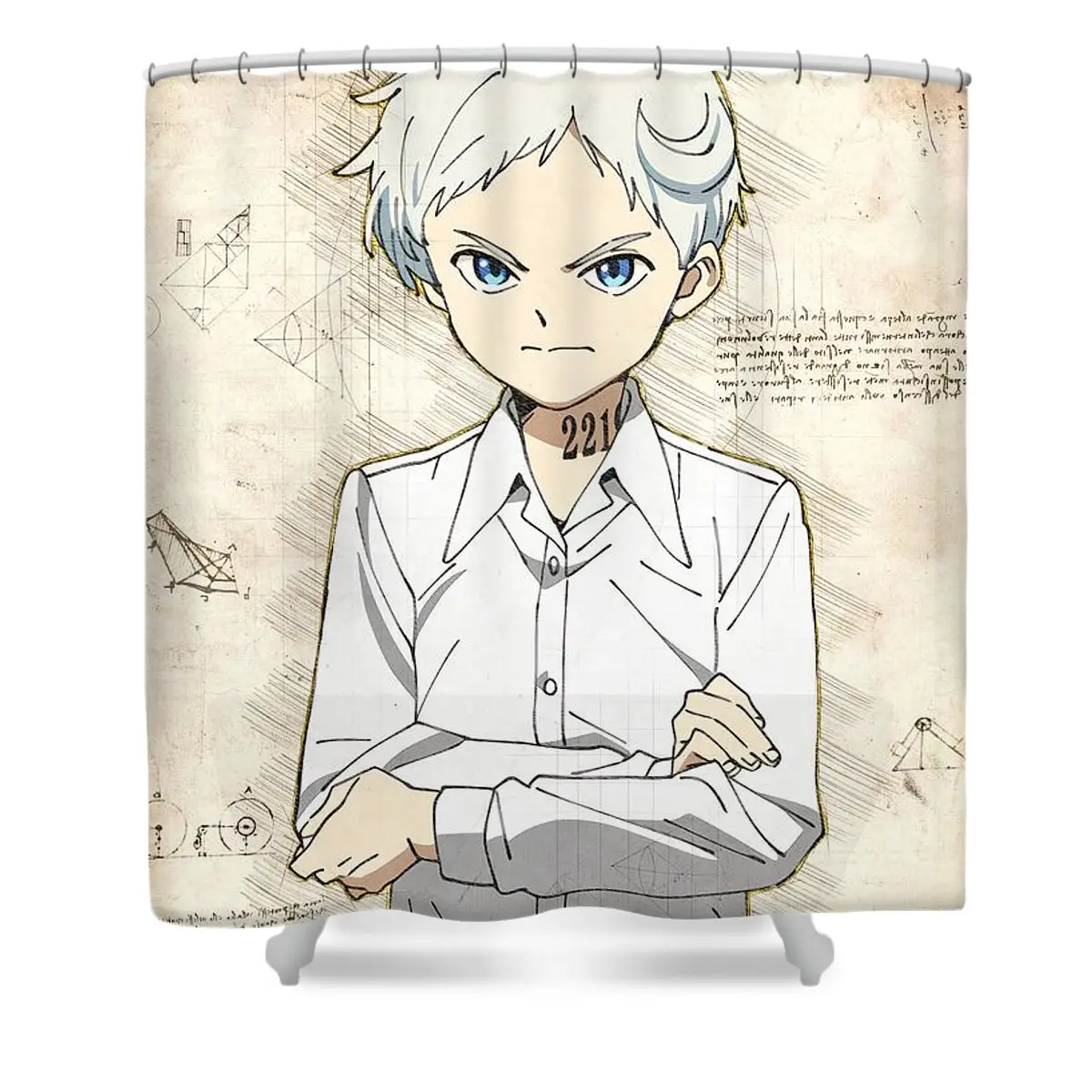 Norman Artwork Shower Curtain | Anime Shower Curtains