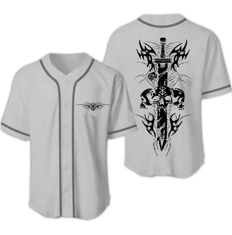 Nysekai "Berserk Skull Death Metal Baseball Jersey