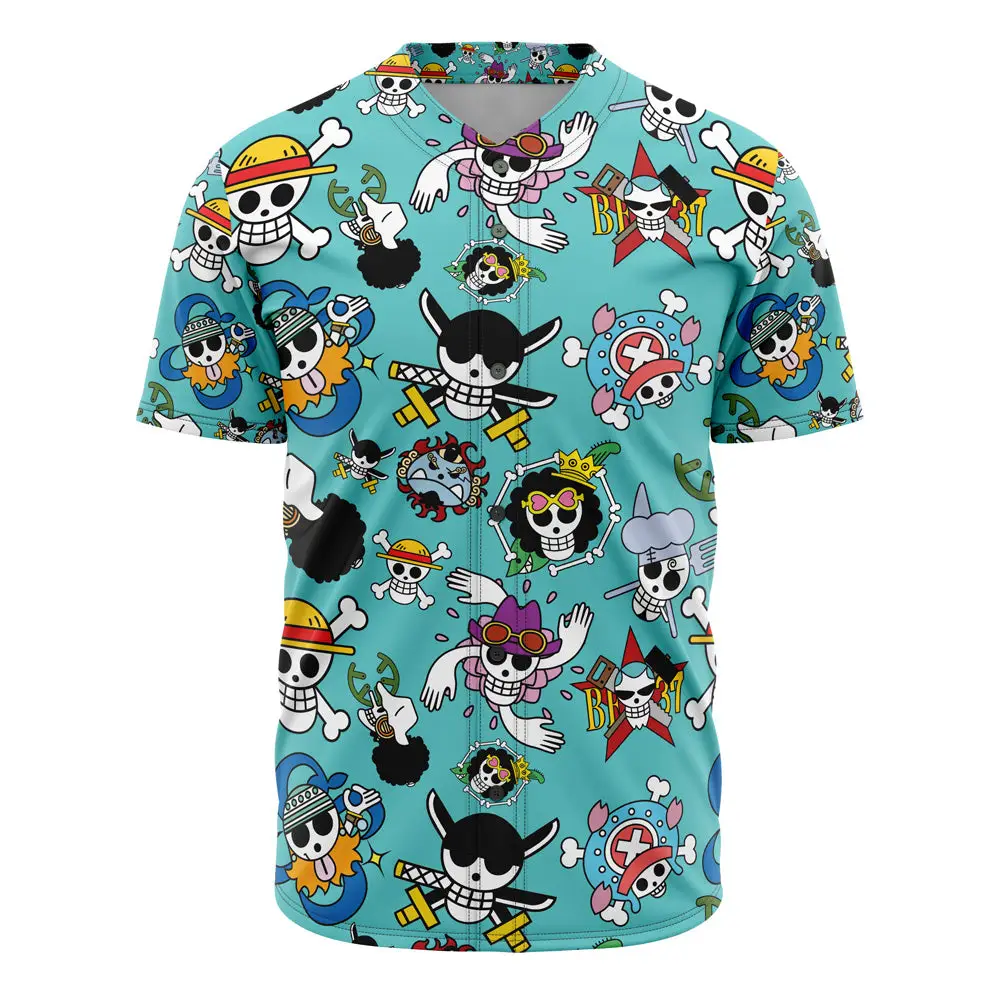 Nysekai "Strawhats Jolly Roger One Piece Baseball Jersey