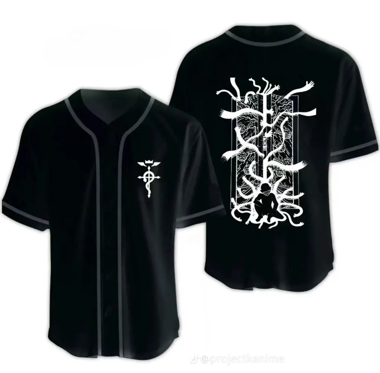 Nysekai "The Gate of Alchemy" Fullmetal Alchemist Baseball Jersey
