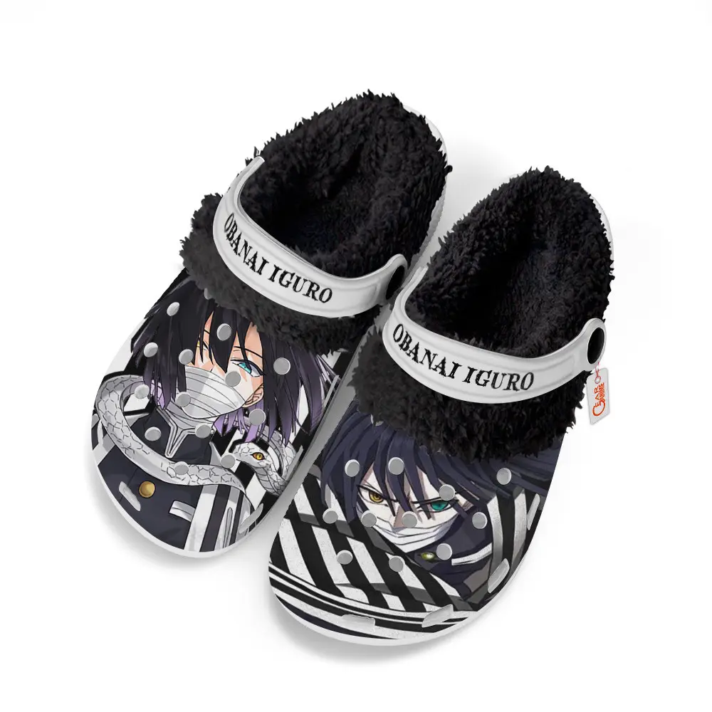 Obanai Iguro Edition Fleece-Lined Clogs Personalized Name
