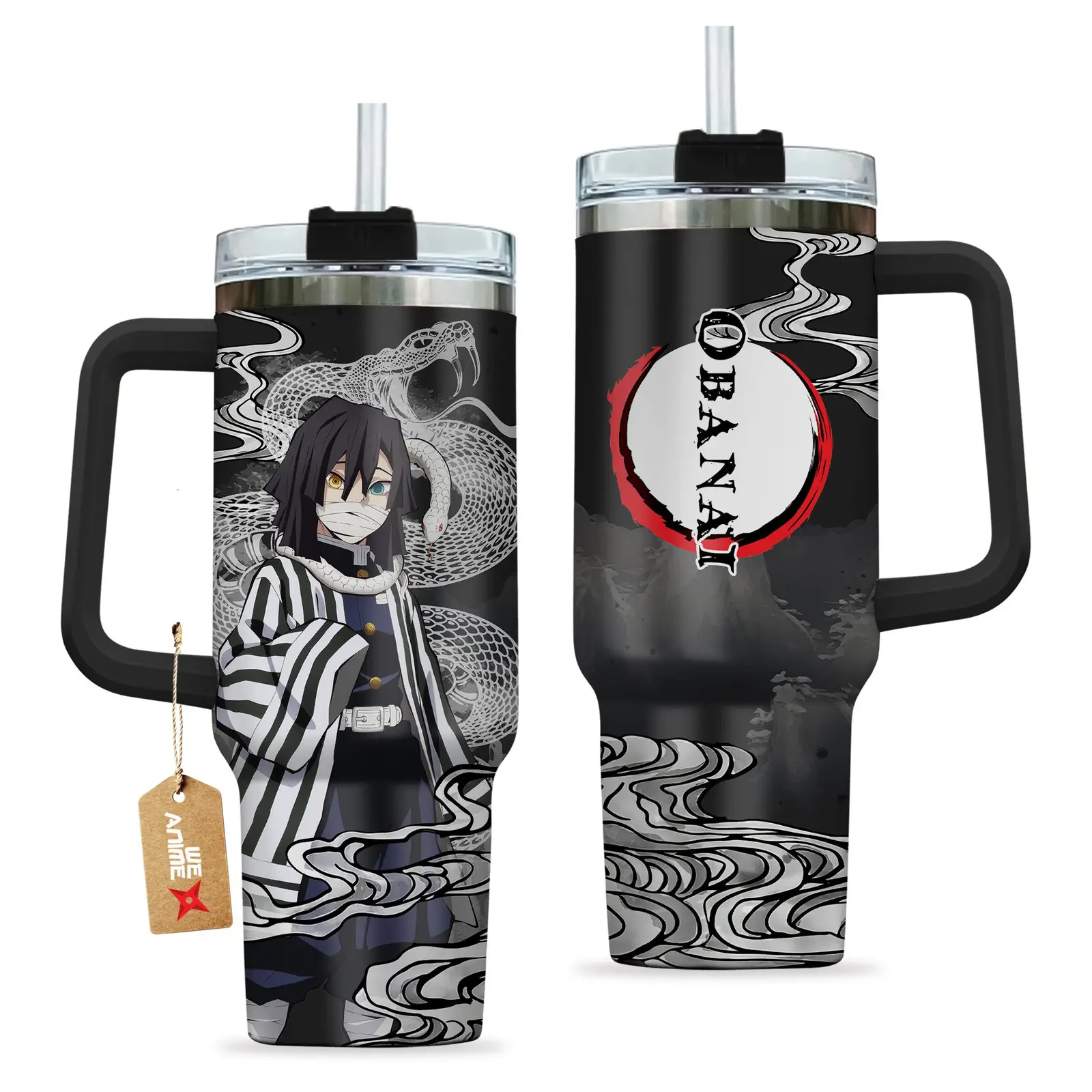 Obanai Iguro Kimestu no Yaiba Demon Slayer  Anime Custom Quencher  40oz Stainless Steel Tumbler With Handle HG