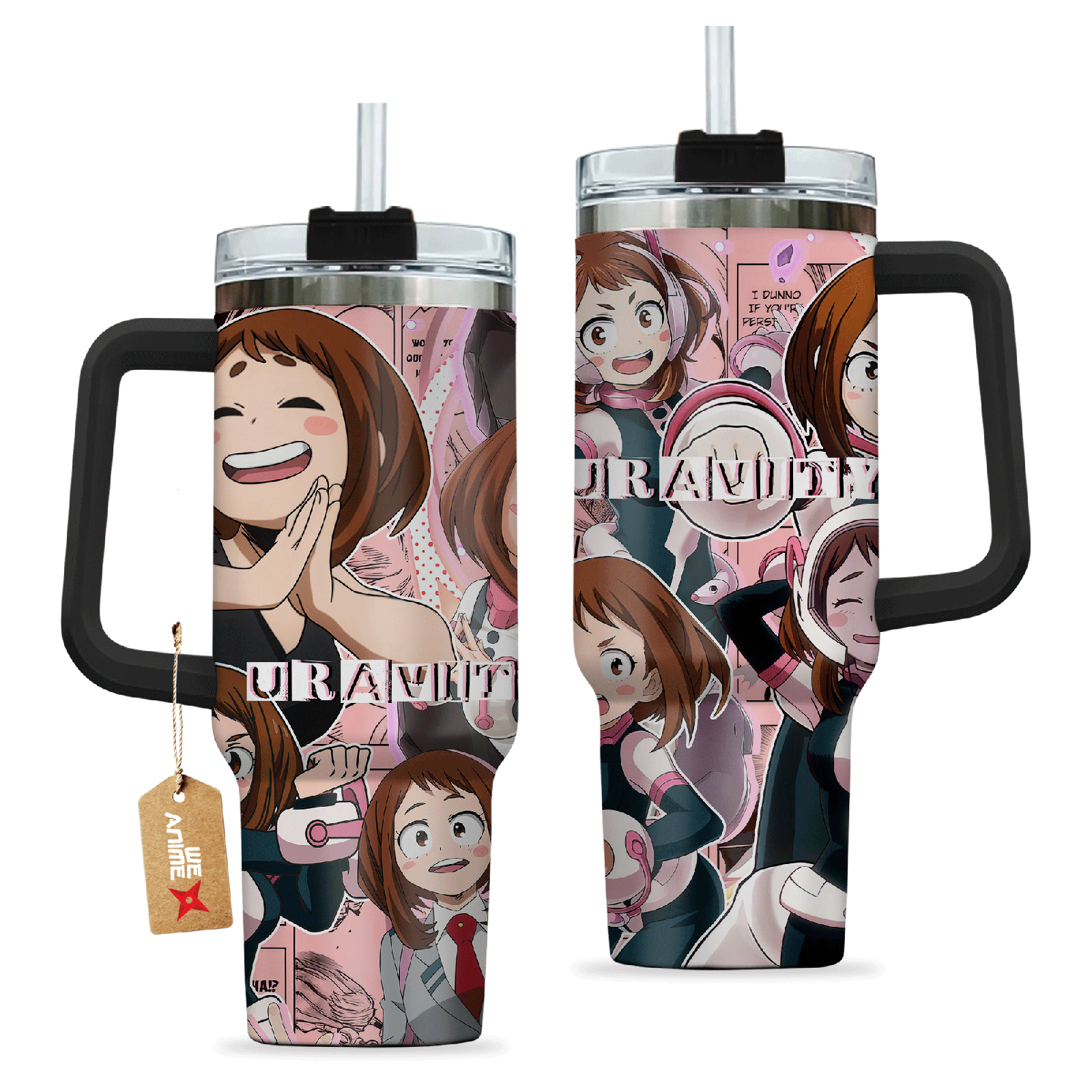 Ochako Uraraka Uravity Boku no H3ro Acad3mia Anime Custom  Quencher   40oz Stainless Steel Tumbler With Handle HG