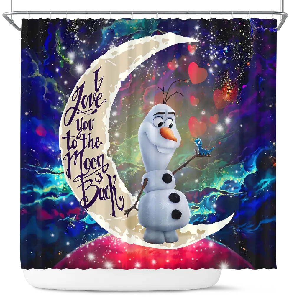 Olaf Frozen Love You To The Moon Galaxy Shower Curtain