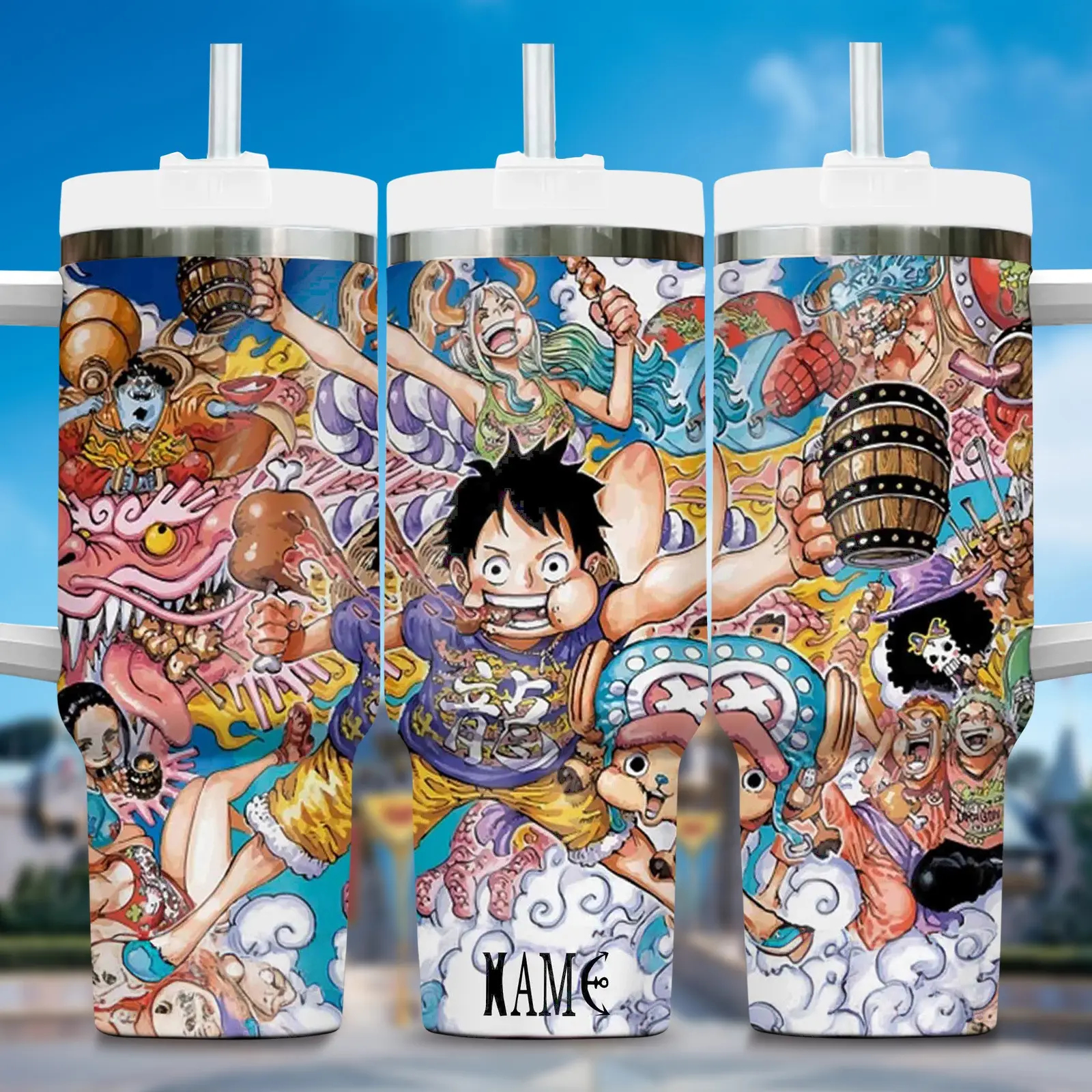 One Piece Anime  Custom Quencher  40oz Stainless Steel Tumbler With Handle HG