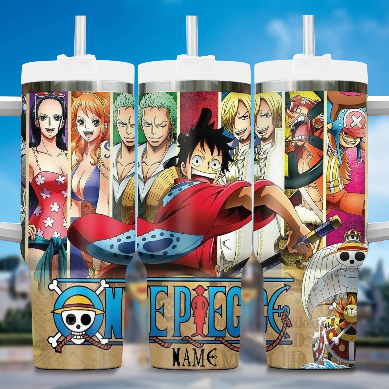 One Piece Anime  Custom Quencher  40oz Stainless Steel Tumbler With Handle HG