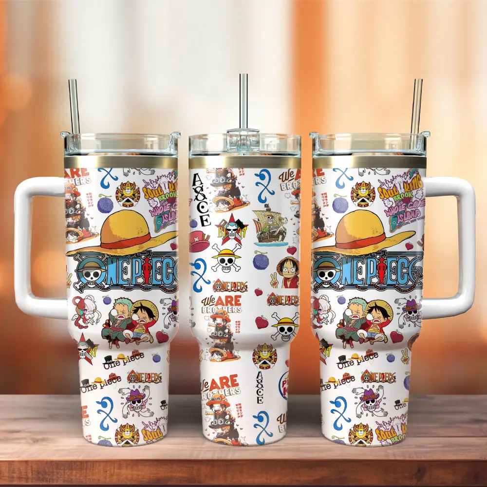 One Piece Anime TV Series  Custom Quencher  40oz Stainless Steel Tumbler With Handle HG With Handle