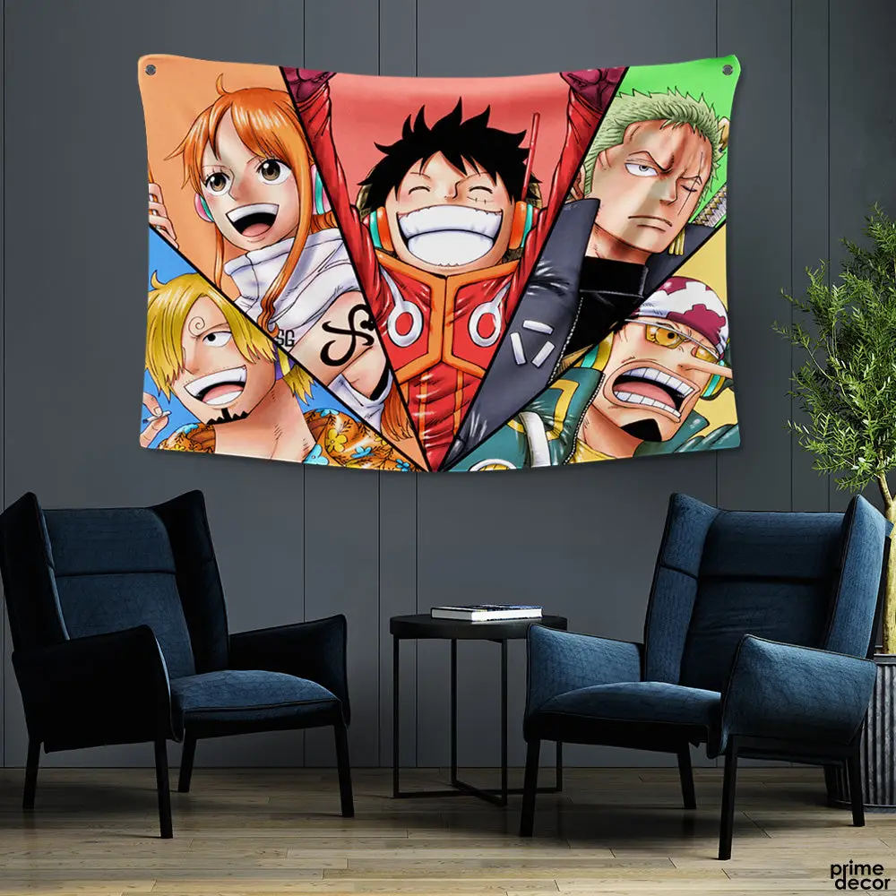 One Piece Characters Collage Art | Anime Tapestry