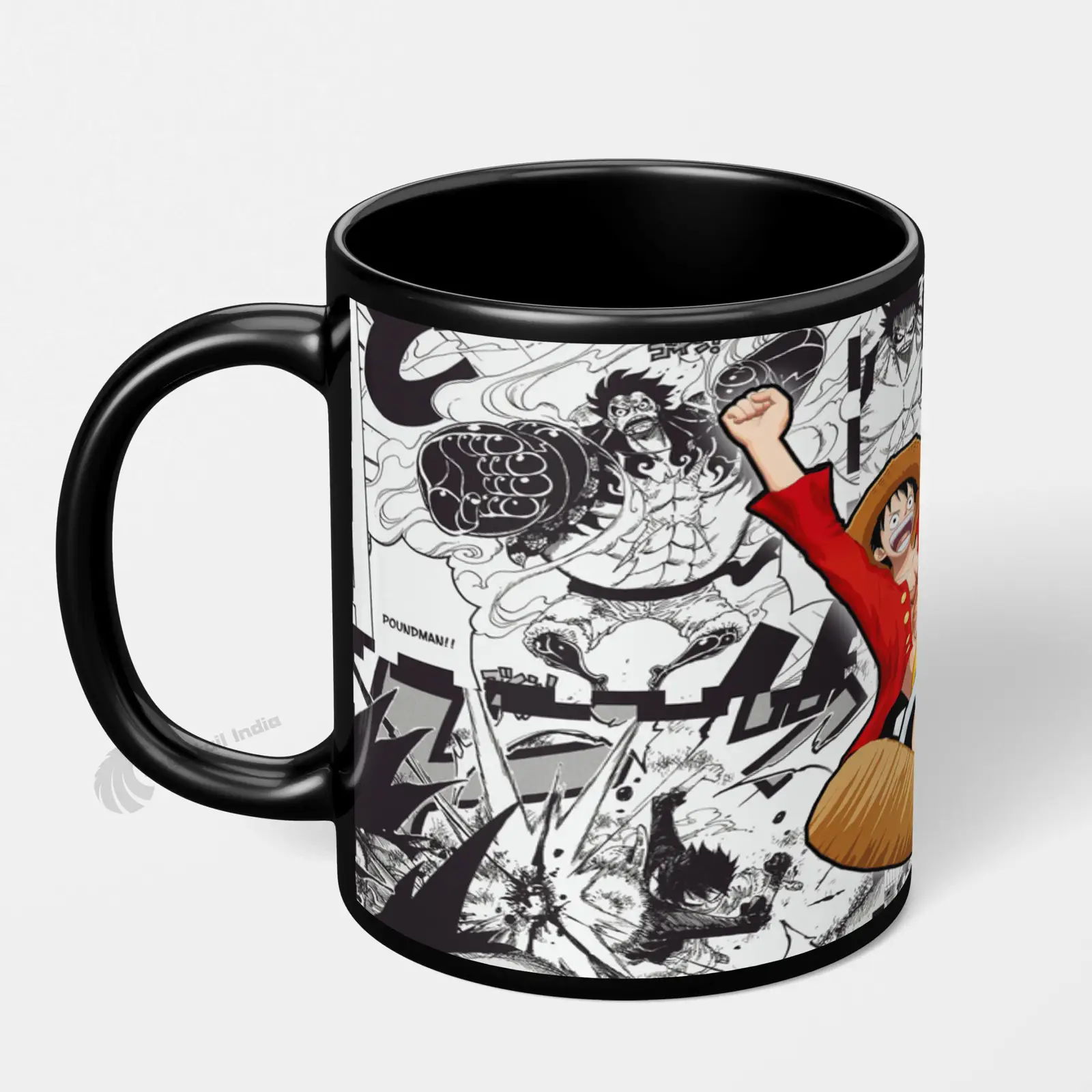 One Piece Luffy Anime Series Ceramic Coffee Mug (Black) #685 - Eagletail India
