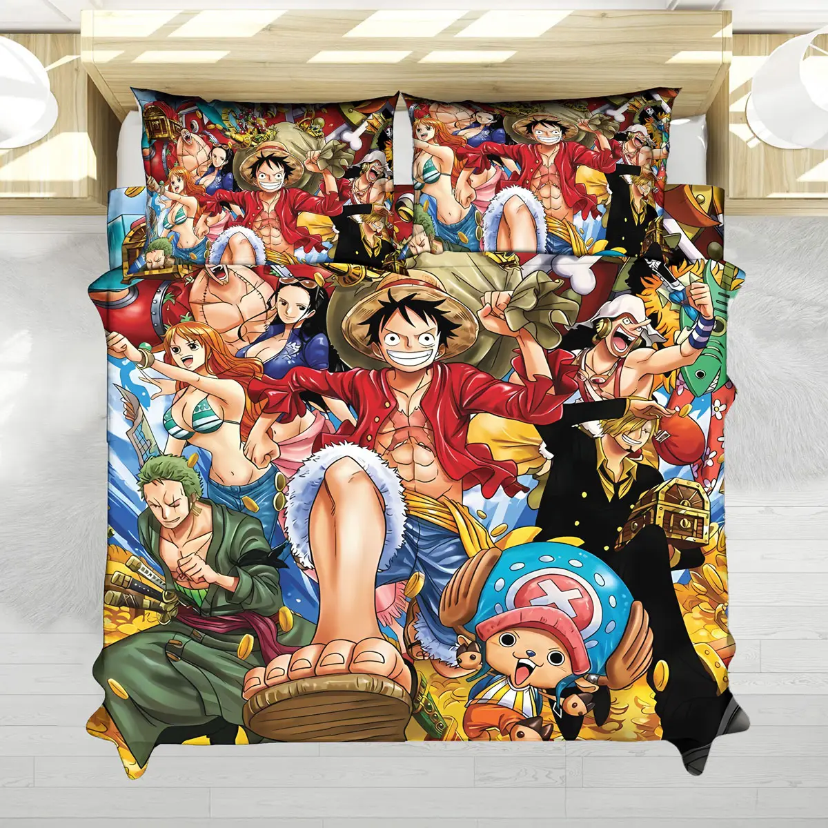 One Piece Straw Hat Crew Treasure Hunt Anime Bedding Set