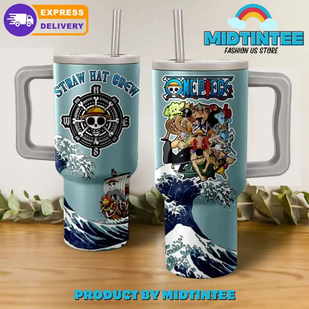 One Piece Straw Hat Grew Anime Custom Quencher 40oz Stainless Steel Tumbler HG With Handle