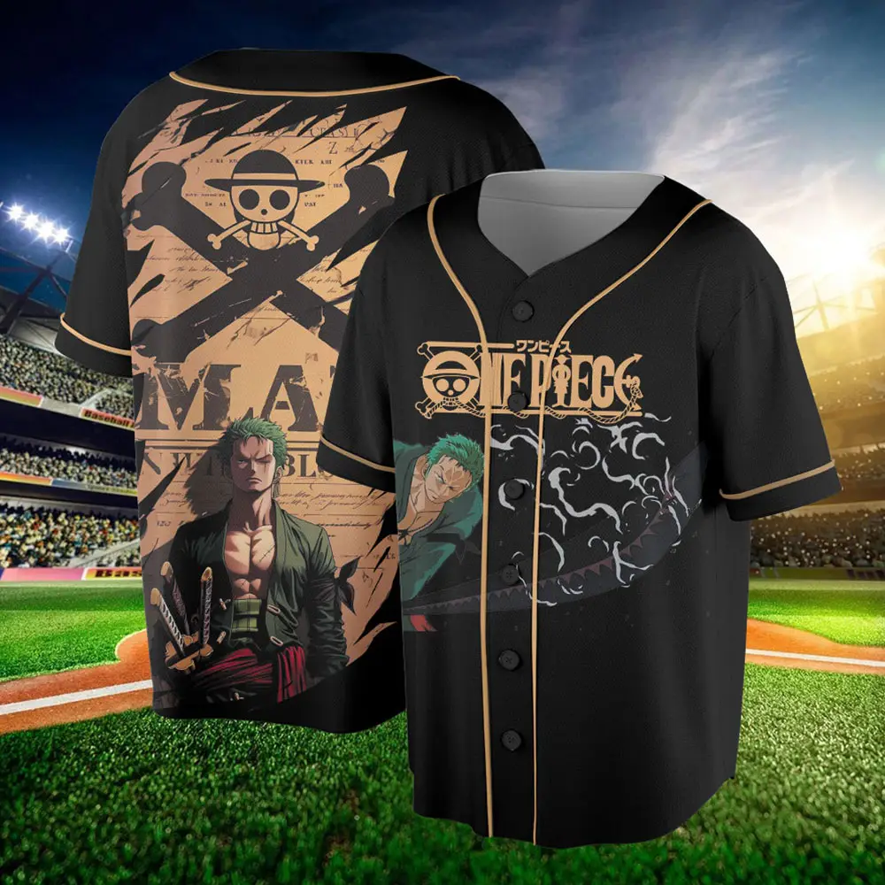 One Piece Zoro Jersey, One Piece Anime Jersey Shirt, Zoro Anime Manga Jersey - Benietee Shop