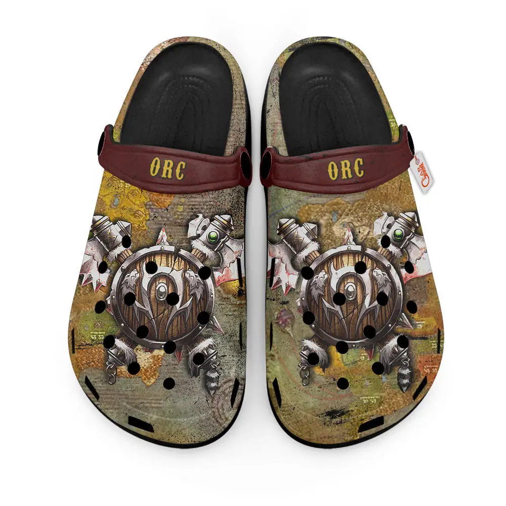 Orc World Of Warcraft Edition Premium Clogs for True Fans Custom Name