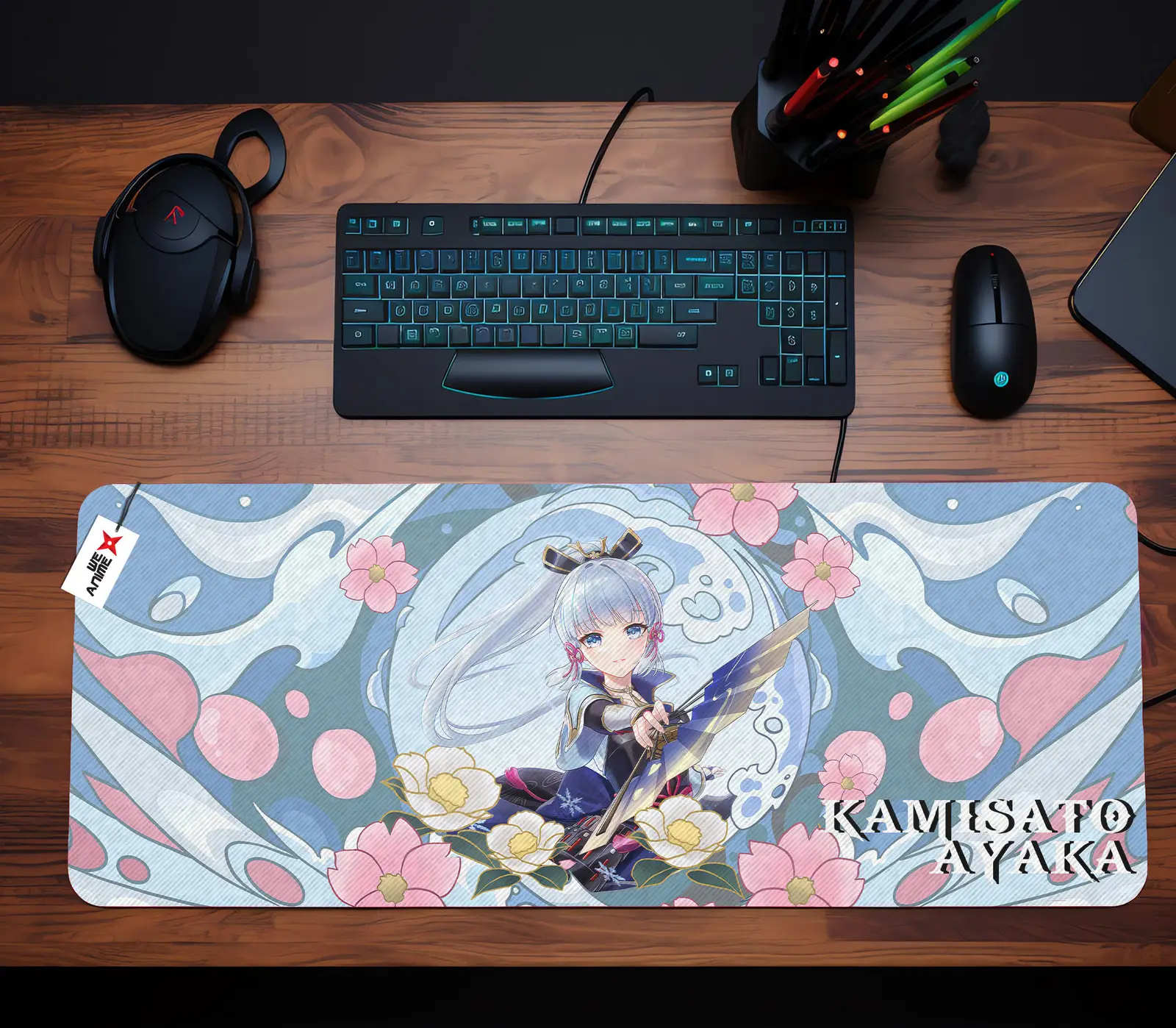 Personalized Name Anime Mouse Mats Custom Kamisato Ayaka