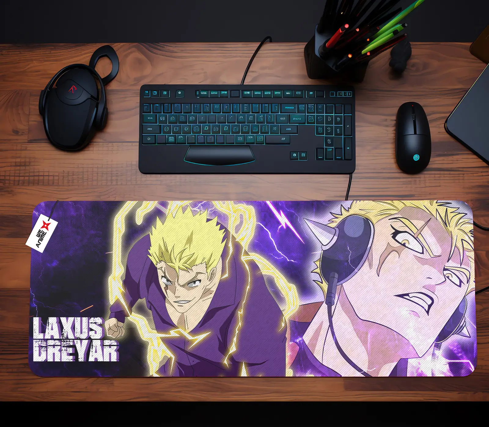 Personalized Name Anime Mouse Mats Custom Laxus Dreyar