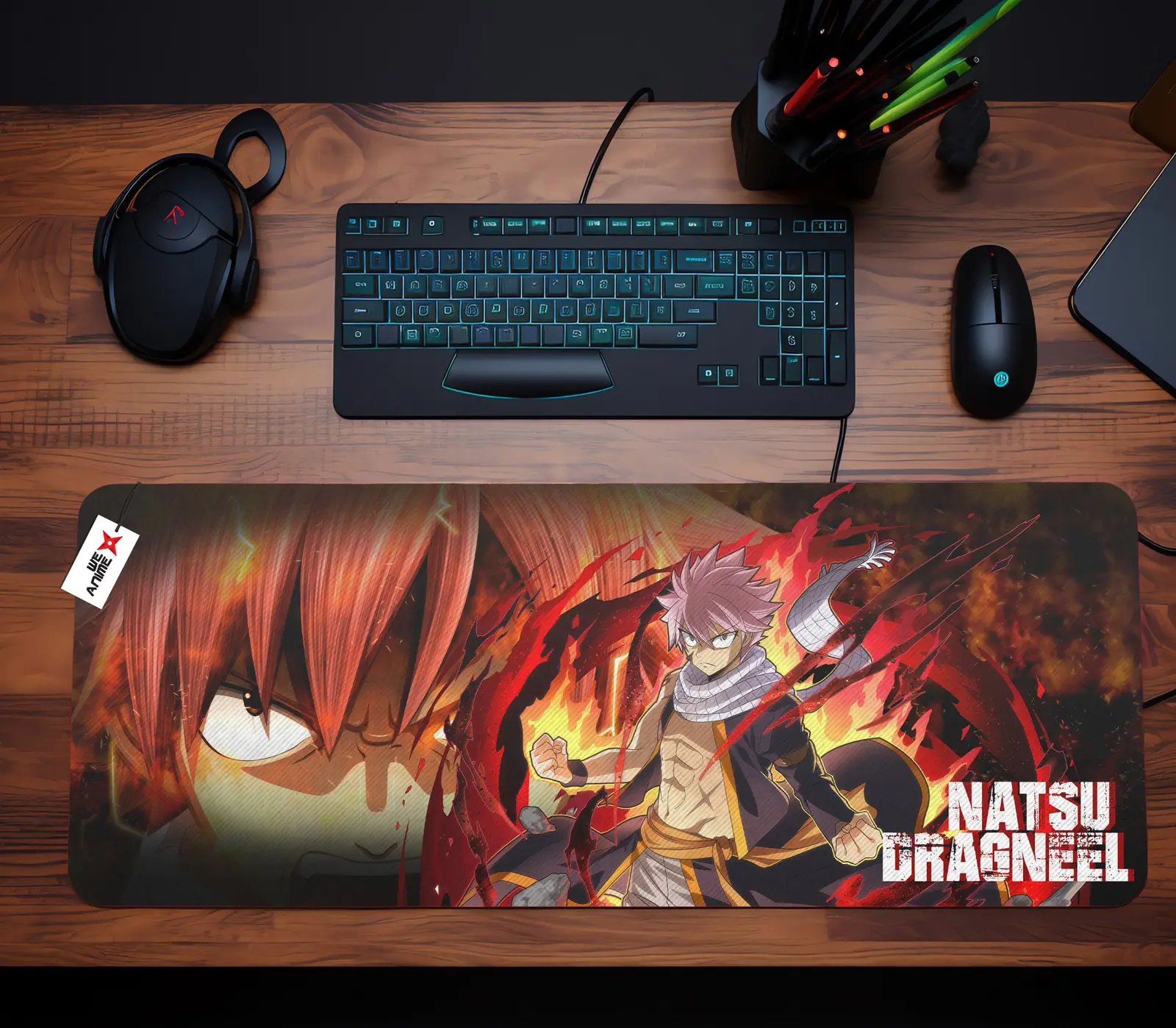 Personalized Name Anime Mouse Mats Custom Natsu Dragneel