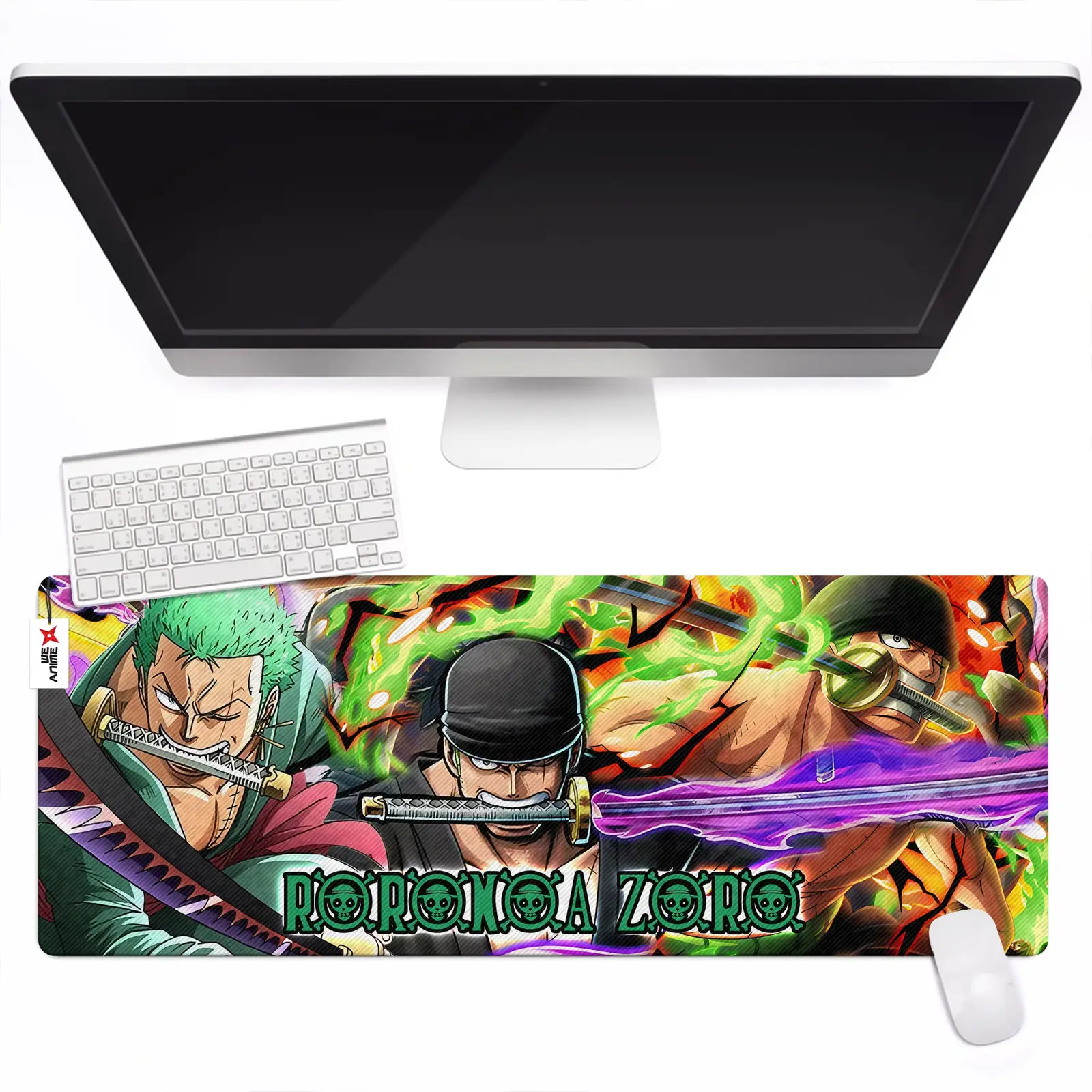 Personalized Name Anime Mouse Mats Custom Roronoa Zoro