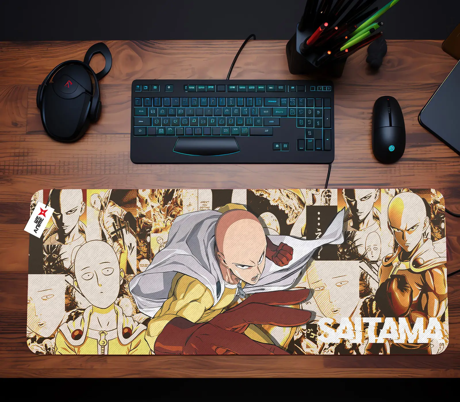 Personalized Name Anime Mouse Mats Custom Saitama