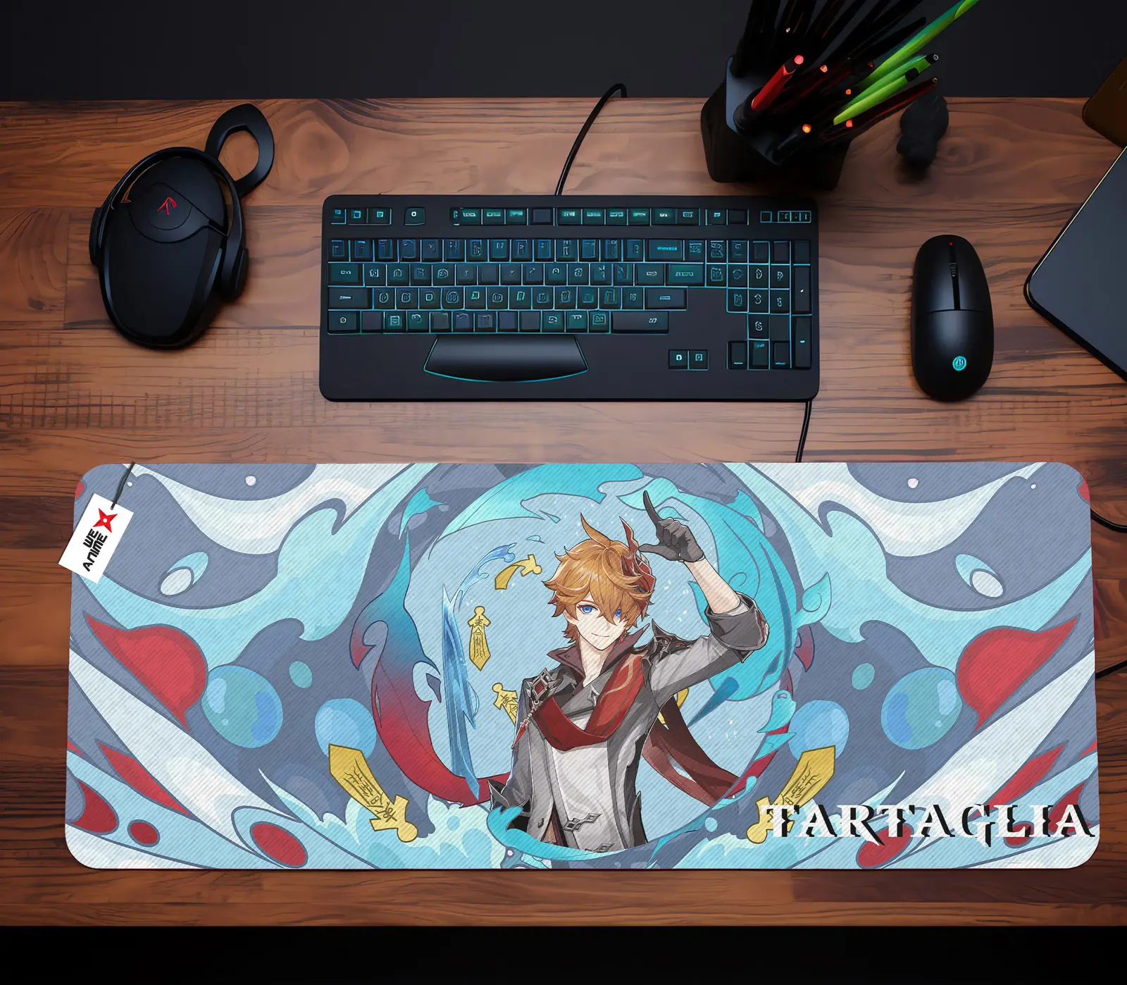 Personalized Name Anime Mouse Mats Custom Tartaglia
