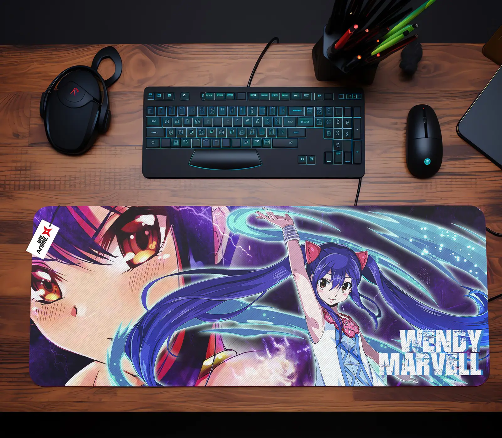 Personalized Name Anime Mouse Mats Custom Wendy Marvell