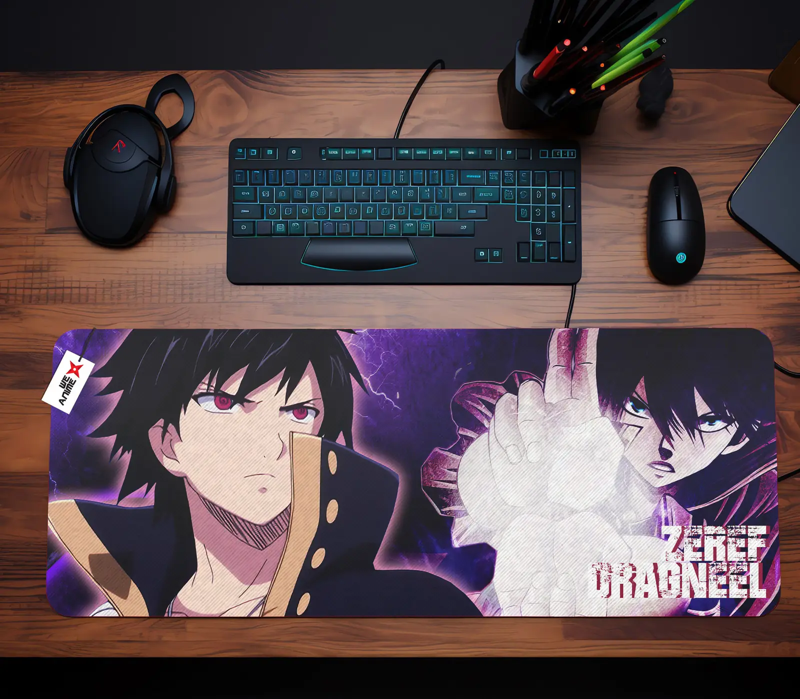 Personalized Name Anime Mouse Mats Custom Zeref Dragneel