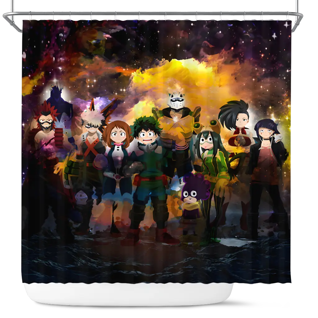 Pieces My Hero Academia Anime Christmas Shower Curtain