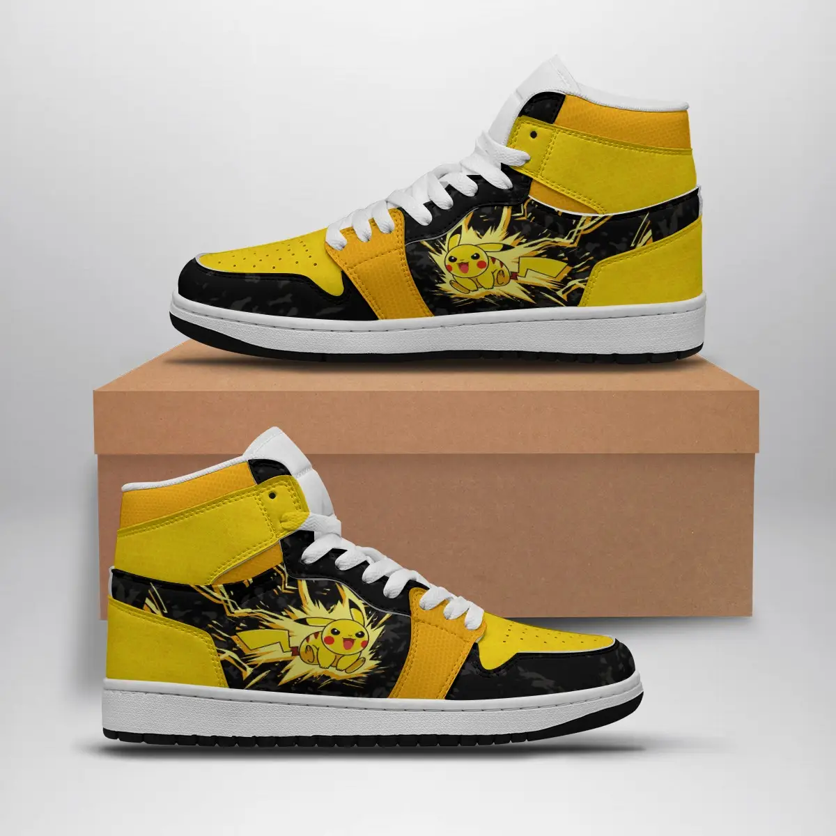 Pikachu Attack Pokemon Air Jordan 1 Shoes
