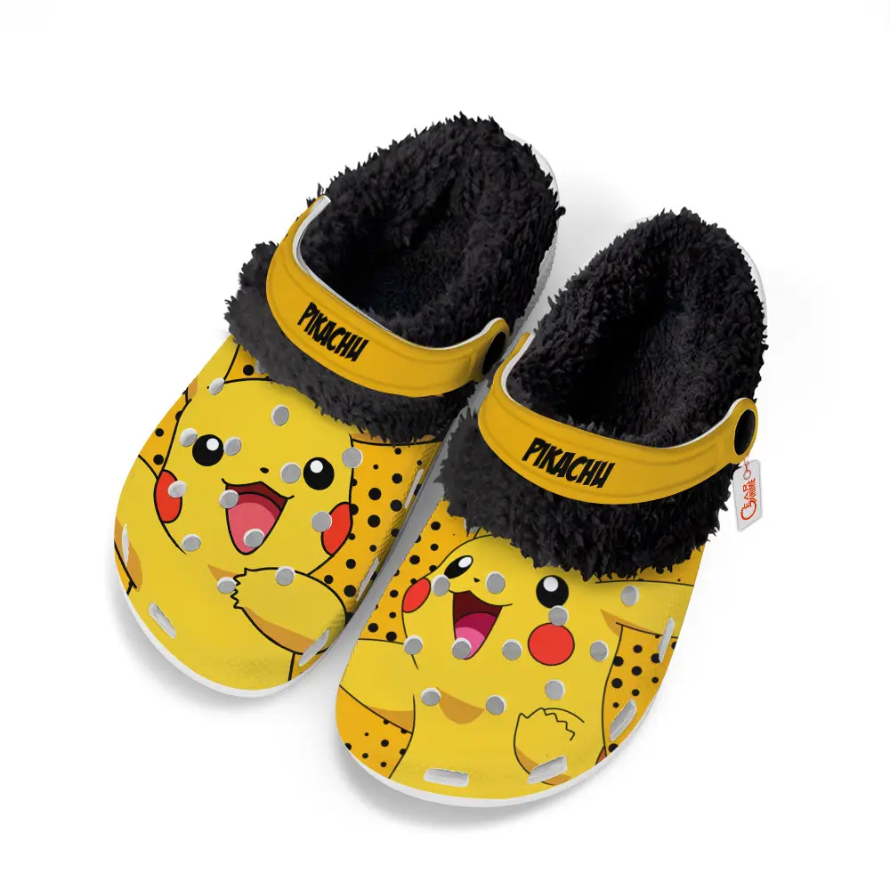 Pikachu Edition Fleece-Lined Clogs Personalized Name