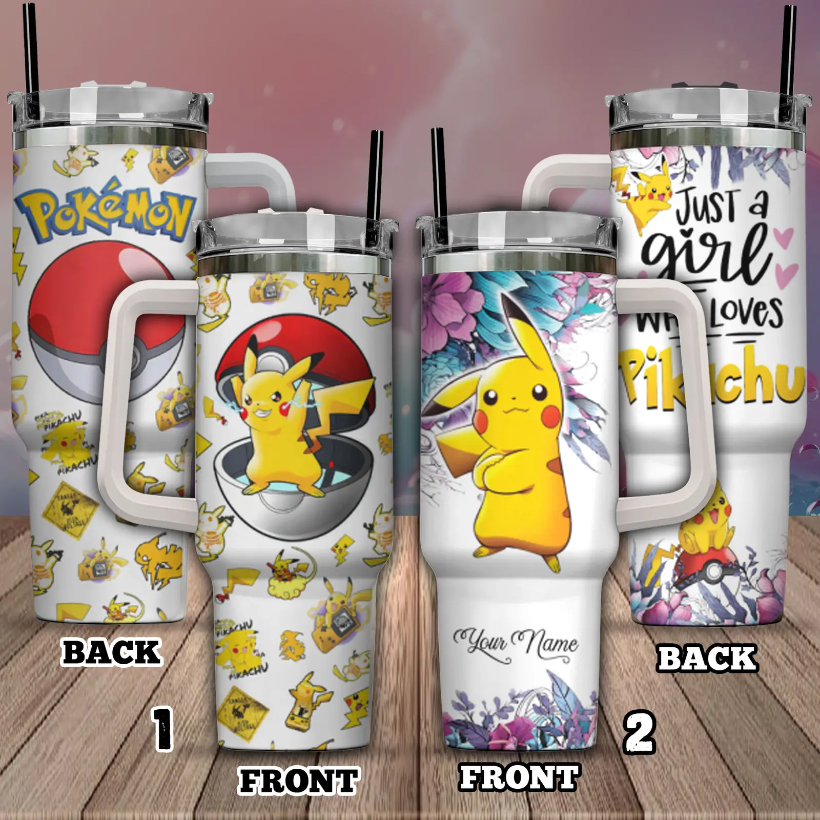 Pikachu Pokemon Anime x Pikachu Pokemon Just a Girl who loves Pikachu Quencher  40oz Stainless Steel Tumblers With Handle