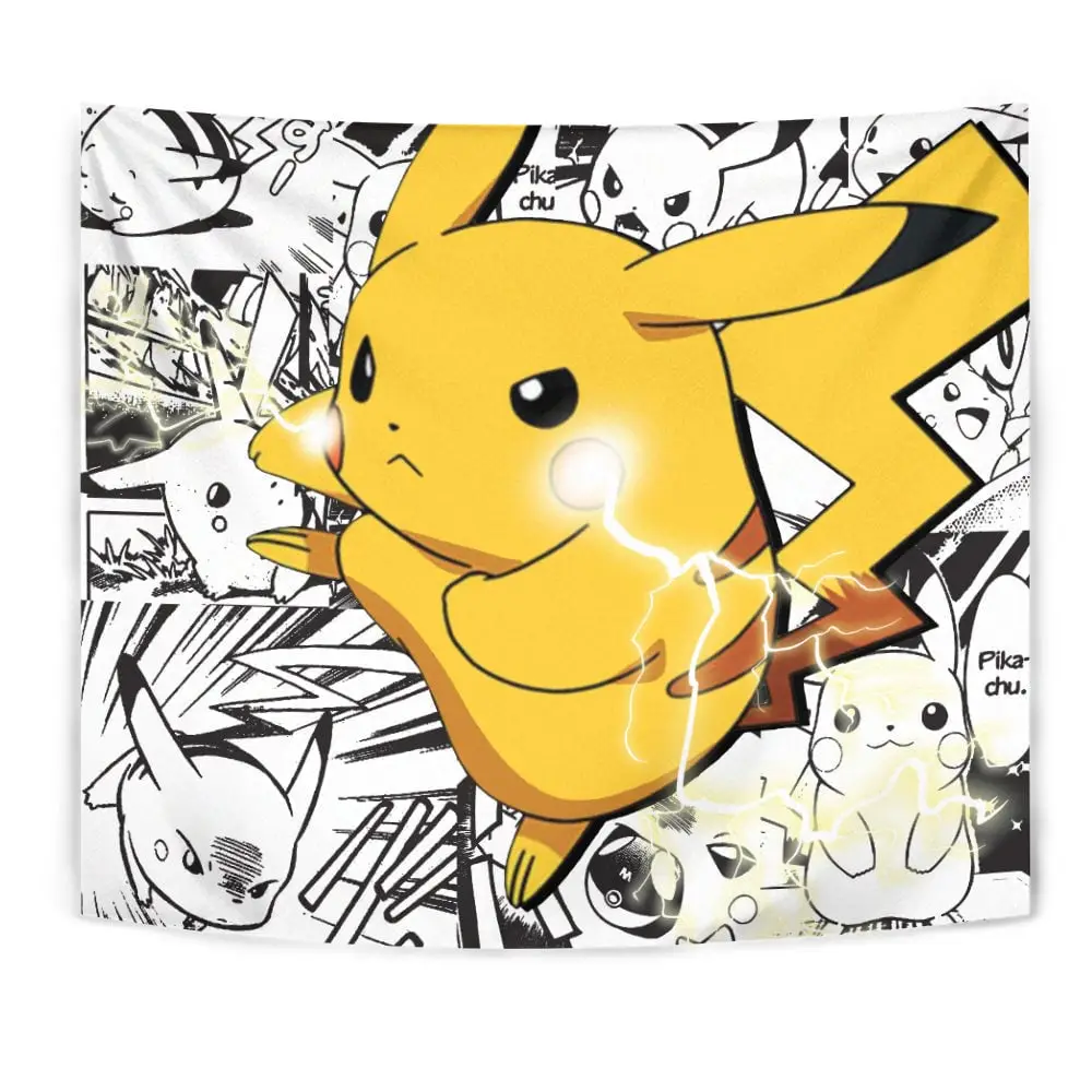 Pikachu Tapestry Manga Style