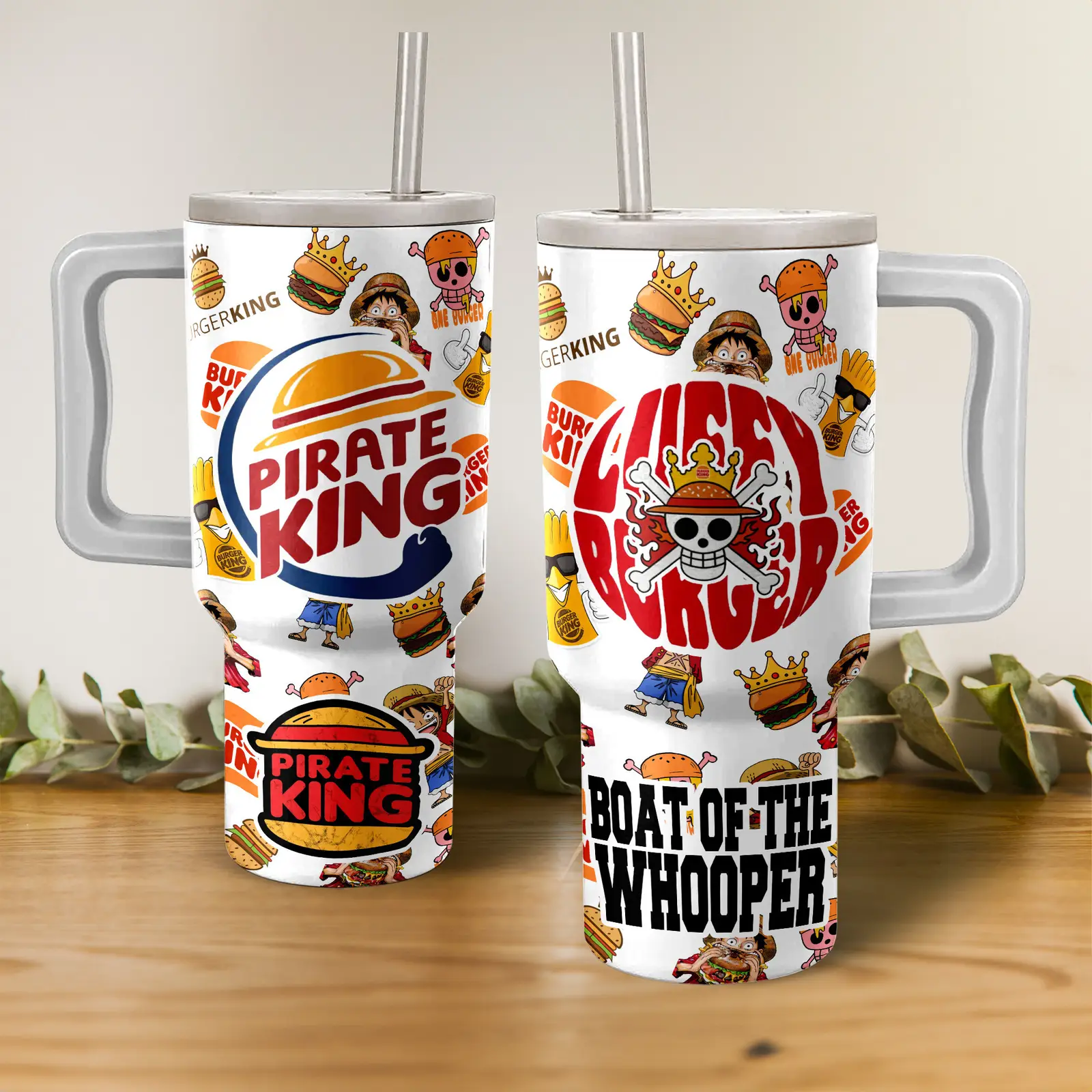 Pirate King One Piece Anime Custom Quencher  40oz Stainless Steel Tumbler With Handle HG