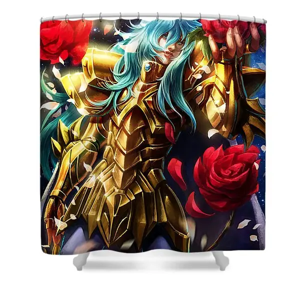 Pisces Saint Shower Curtain | Anime Shower Curtains