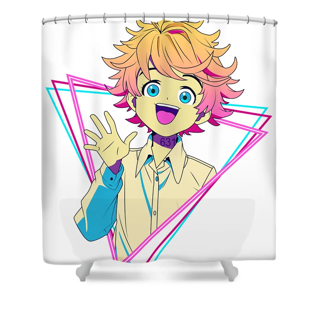 Placidity The Promised Neverland Cute Fans Shower Curtain | Anime Shower Curtains