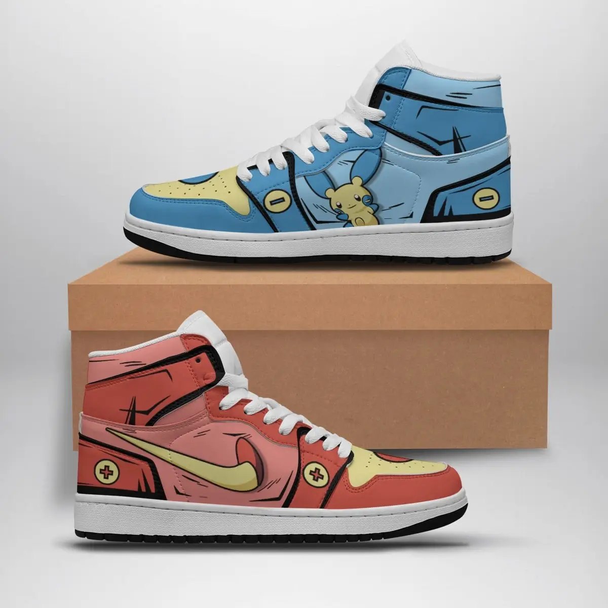 Plusle and Minun Pokemon Air Jordan 1 Shoes