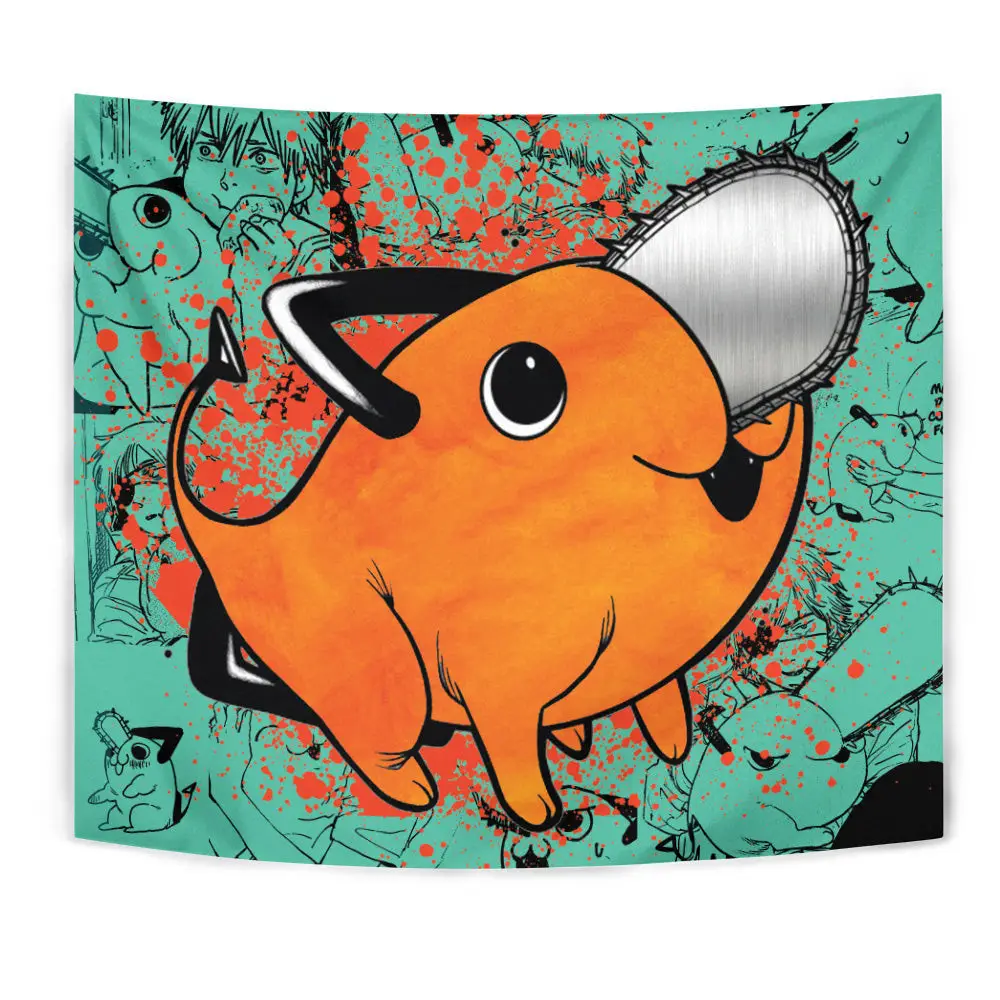 Pochita Tapestry Custom Chainsaw Man Anime Manga Wall Decor