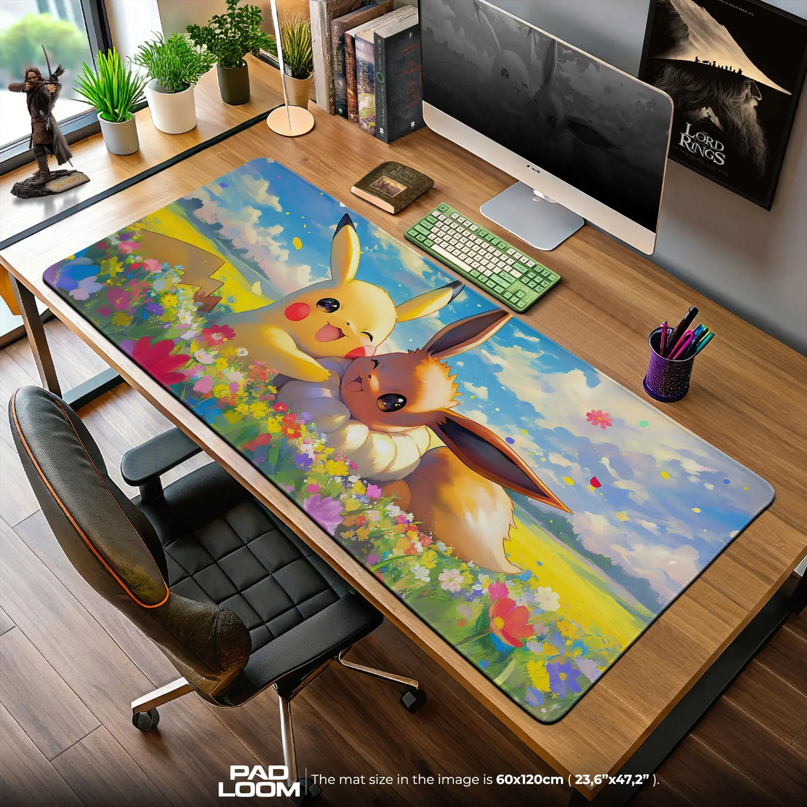 Pokémon Pikachu & Eevee Meadow Mouse Pad, Gamer Desk Mat