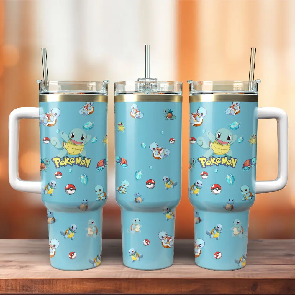 Pokemon Anime Custom Stanley Quencher  Stainless Steel  40oz Tumbler With handle HG