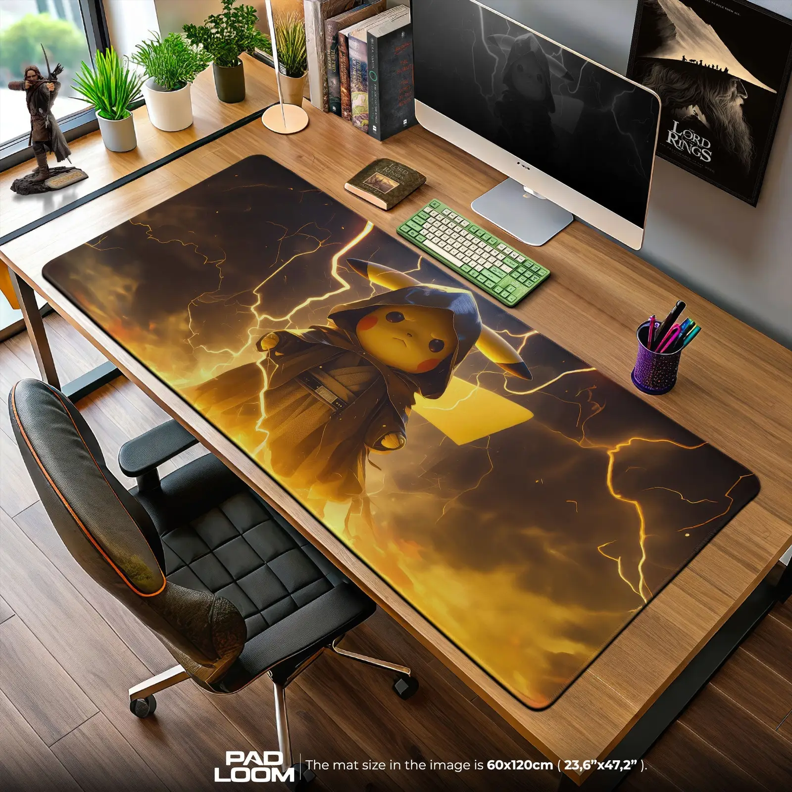 Pokemon Pikachu Thunder Cloak Mouse Pad, Gamer Desk Mat