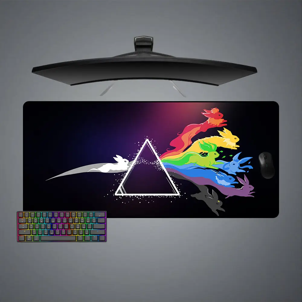 Pokemon Triangle DesignAnime Keyboard Mat Gaming Mouse Pad, Computer Desk Mat