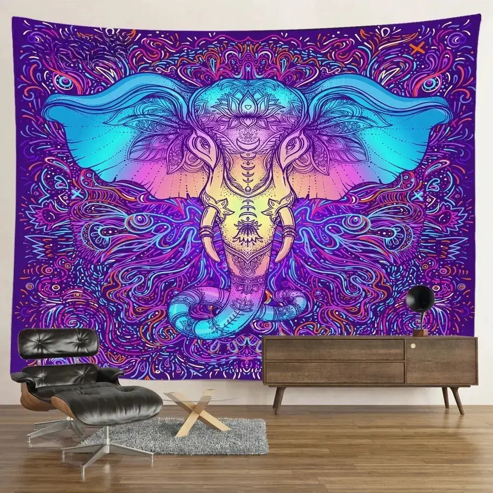 Psychedelic Elephant Tapestry