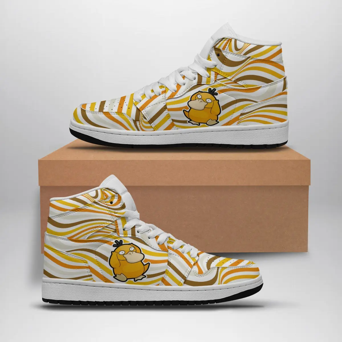 Psyduck Trippy Pokemon Air Jordan 1 Shoes