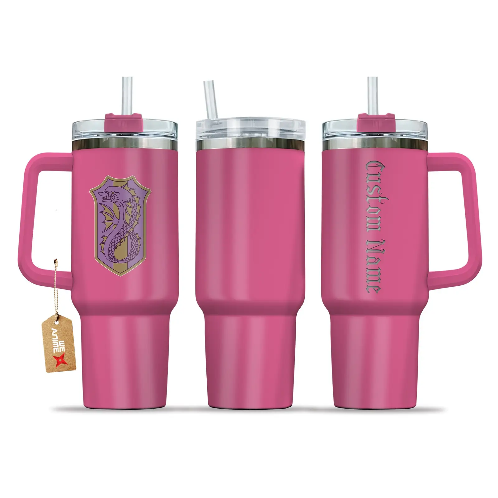 Purple Orca Symbowll Black Cloer Anime Custom  Quencher  Stainless Steel  40oz Engraved Tumbler With Handle HG