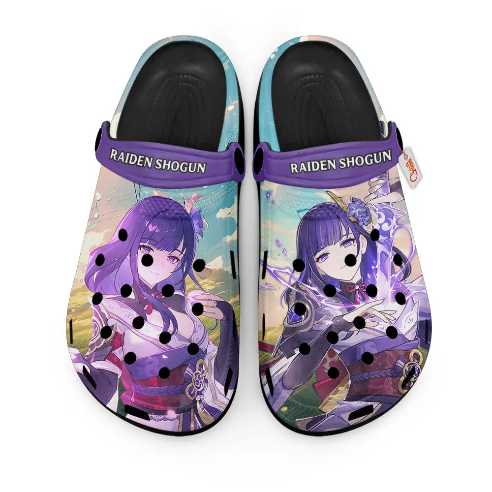 Raiden Shogun Genshin Impact Premium EVA Clogs Custom Name