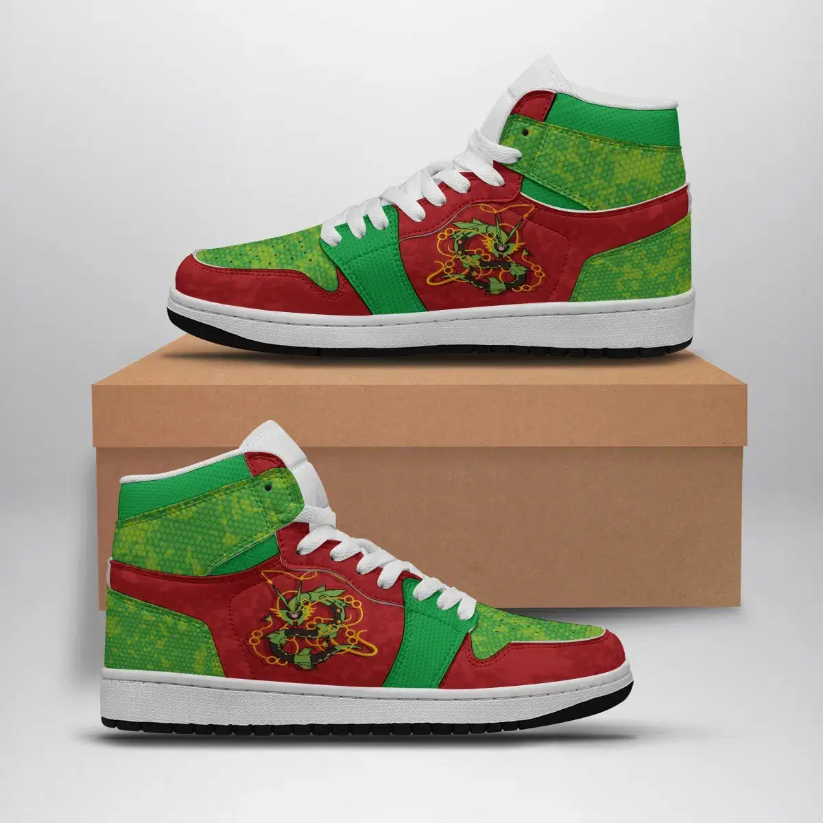 Rayquaza Attack Pokemon Air Jordan 1 Shoes