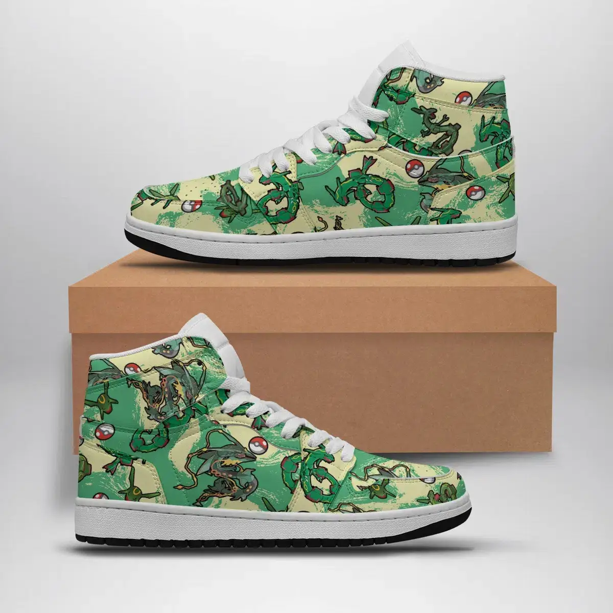 Rayquaza Pattern Pokemon Air Jordan 1 Shoes
